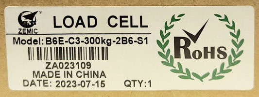 ZEMIC B6E C3 300Kg 2B6 S1 LOAD CELL ZA023109 CAPACITY 300 kg CLASS 3