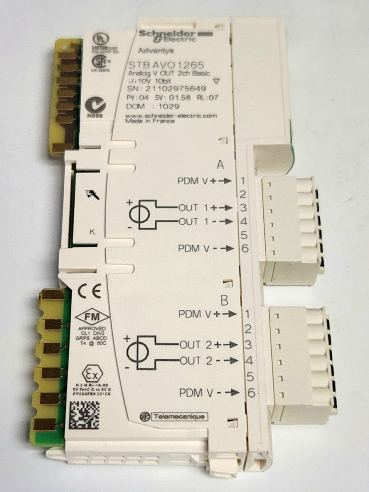 SCHNEIDER ELECTRIC MODICON STBAVO1265 Advantys AVO1265 Analog Output Module