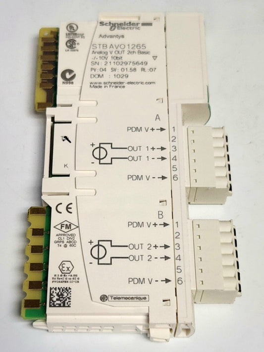 SCHNEIDER ELECTRIC MODICON STBAVO1265 Advantys AVO1265 Analog Output Module