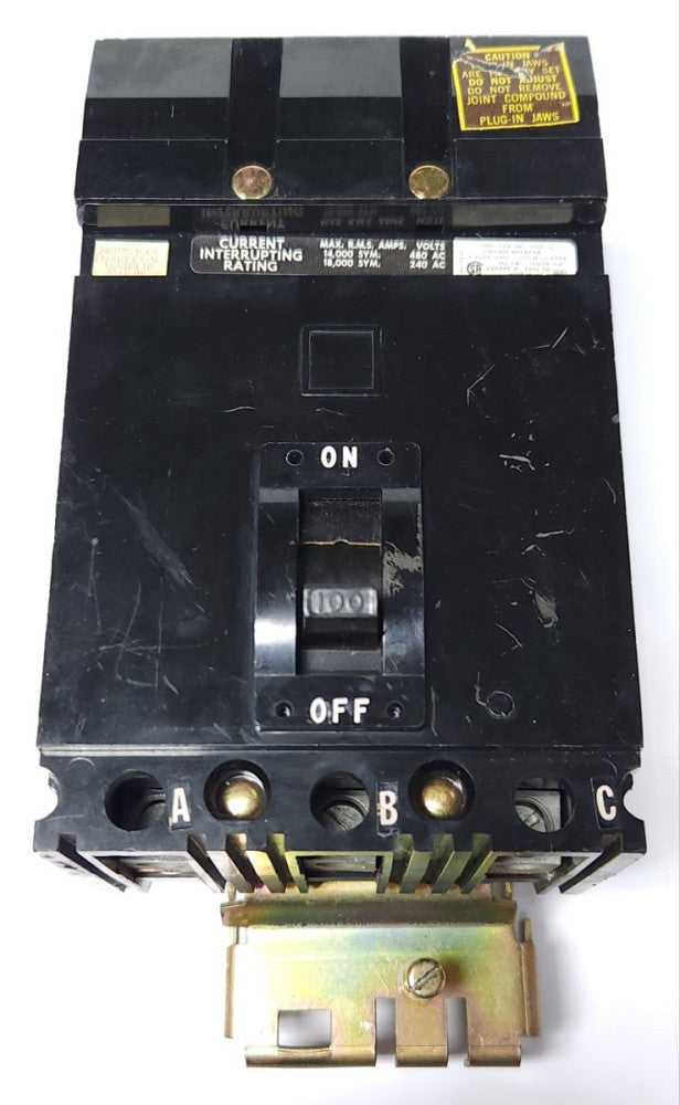 SQUARE D FA34100 3 Pole 100 AMP Type FA I Line Circuit Breaker OLD STYLE