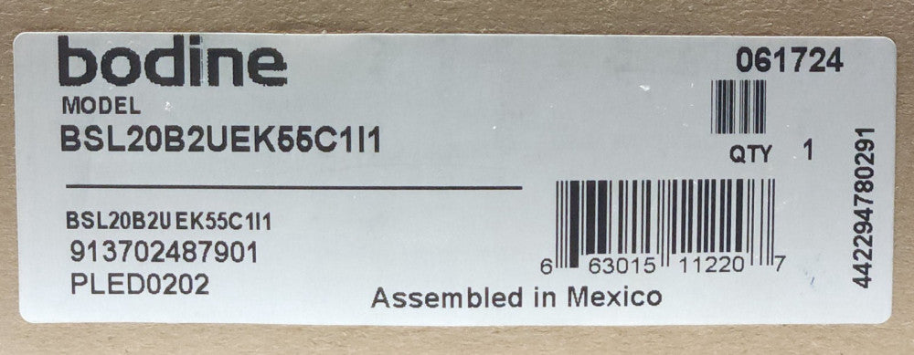 BODINE BSL20B2UEK55C1I1 High Output Emergency LED DRIVER 20W 1`20 277 VAC 20 WAT