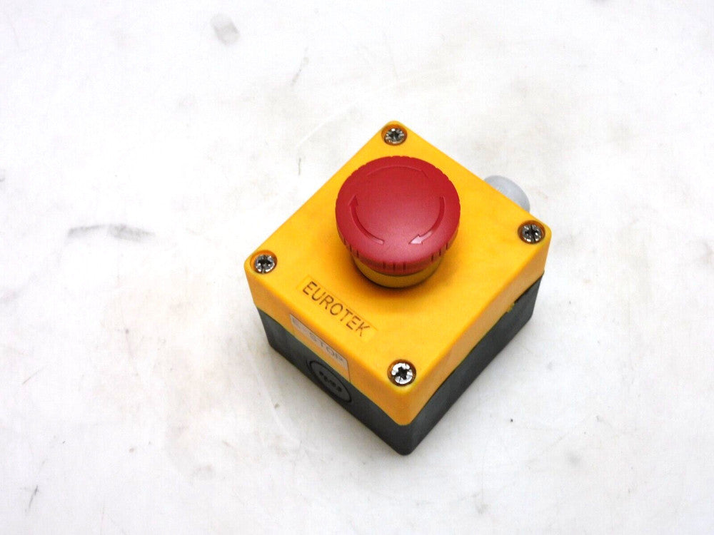 EUROTEK E-STOP EMERGENGY STOP BUTTON ENCLOSURE STATION W/ TEND RED MUSHROOM TOP