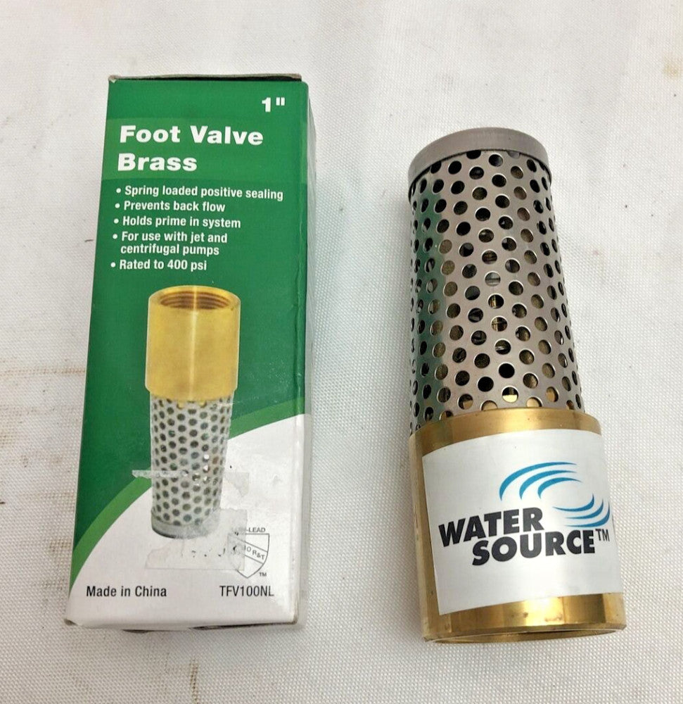 1" Brass foot valve Low lead PPFV100NL