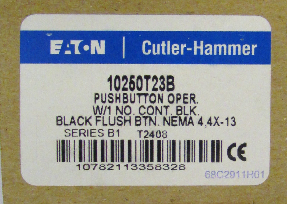 EATON CUTLER HAMMER 10250T23B BLACK Flush Head Push Button 1 N.O Contact Block