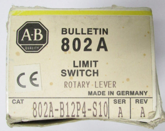 ALLEN BRADLEY Rotary Lever 802A Limit Switch 8002A B12P4 S10