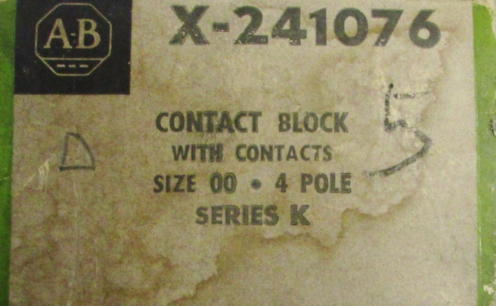 ALLEN BRADLEY X 241076 Size 00 4 Pole Series K Contact Block