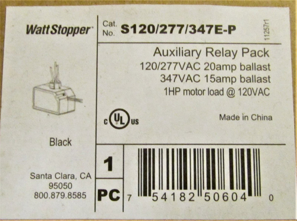 WATT STOPPER S120 277 347E P 120/277 VAC Auxiliary Relay Pack S120/277/347E-P