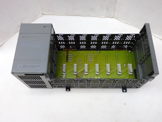 ALLEN BRADLEY 1746-A7 SLC500 7-SLOT RACK SER. B W/ SLC500 POWER SUPPLY 1746-P2 C