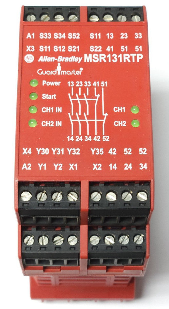 ALLEN BRADLEY 440R C23139 MSR131RTP GUARD MASTER Safety Relay Module 24 VAC VDC