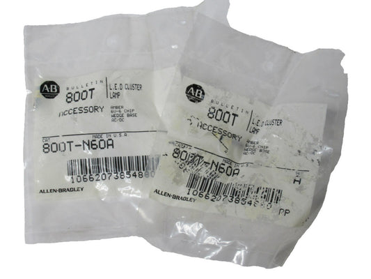 (NEW - Lot of 2) ALLEN BRADLEY 800T-N60A , 800TN60A LED Lamp , Amber