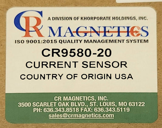 CR MAGNETICS CR9580 20 Current Sensor 31805 Input 0-20 AAC Output 0-5 VDC E23550
