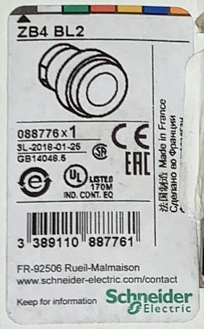 SCHNEIDER ELECTRIC ZB4 BL2 Extended Black Pushbutton Operator