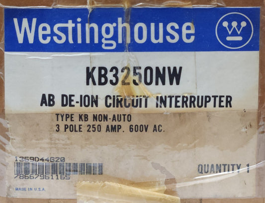 WESTINGHOUSE CUTLER HAMMER KB3250NW 3 Pole Type KB 250 AMP Molded Case Switch