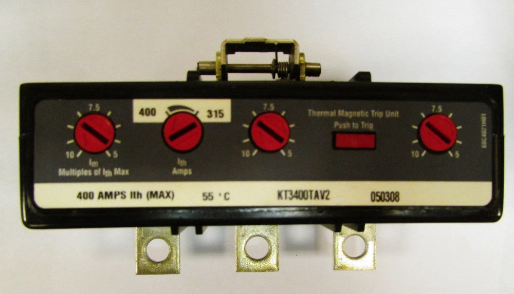 CUTLER HAMMER KT3400TAV2 K Frame KD KW Breaker 315-400 Amp Trip Unit 55°