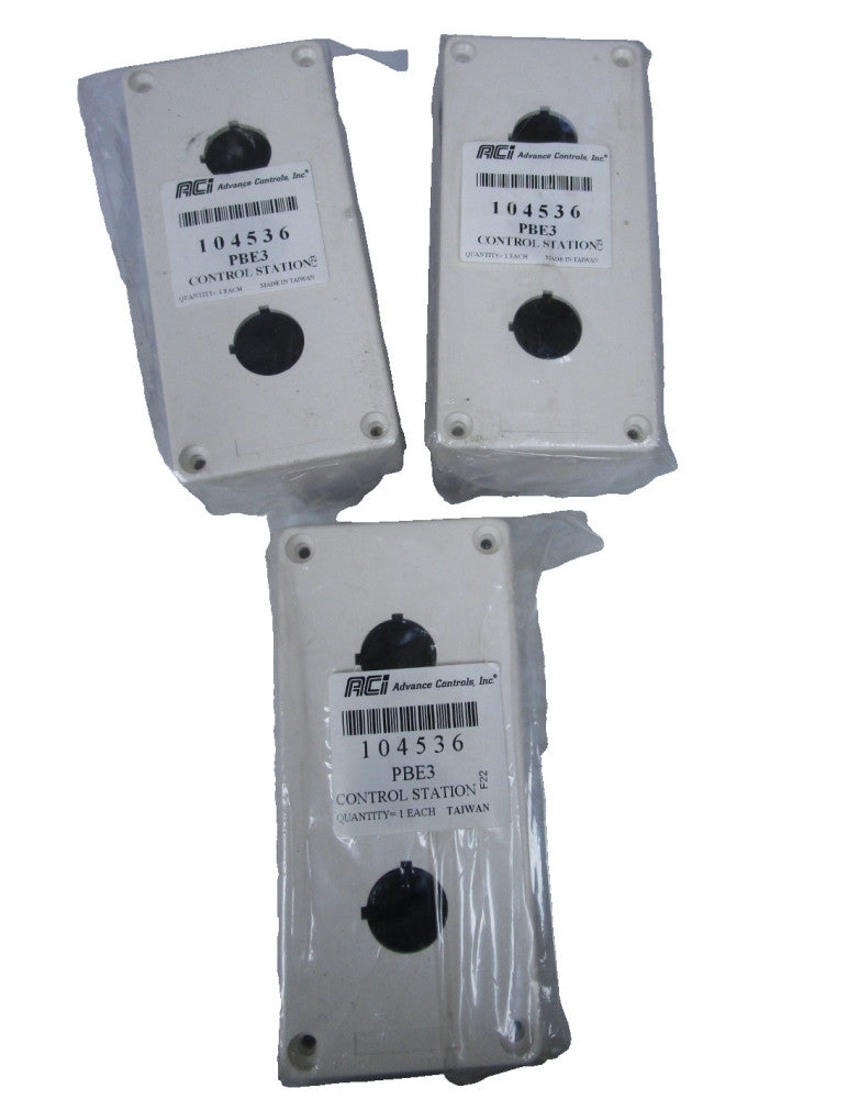 ACI Advanced Controls PBE3 3 Hole Push Button Control Station  22mm Lot Of 3