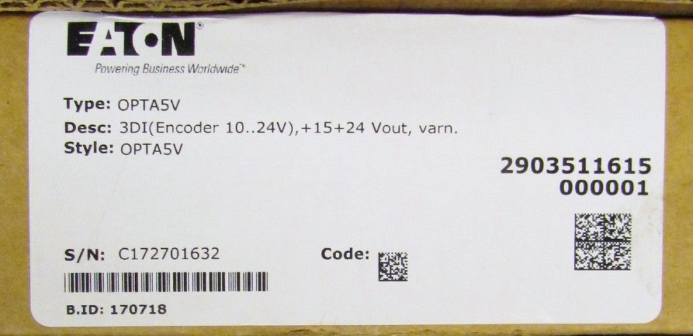 EATON CUTLER HAMMER OPTA5V 3DI Encoder Drive Control Module 10-24V 