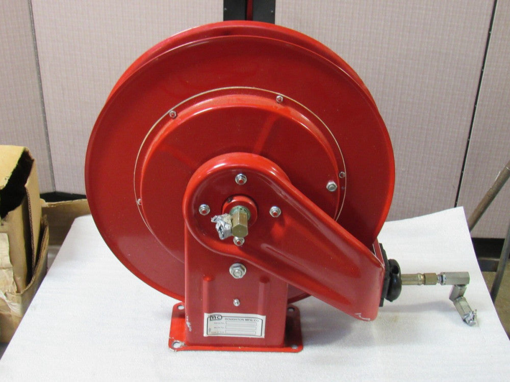 DOUGHTON RETRACTABLE GREASE HOSE REEL 3/8" 12' 4" - USED