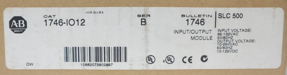 ALLEN BRADLEY 1746 IO12 SLC 500 IO Module COMBINATION INPUT OUTPUT MODULE Series