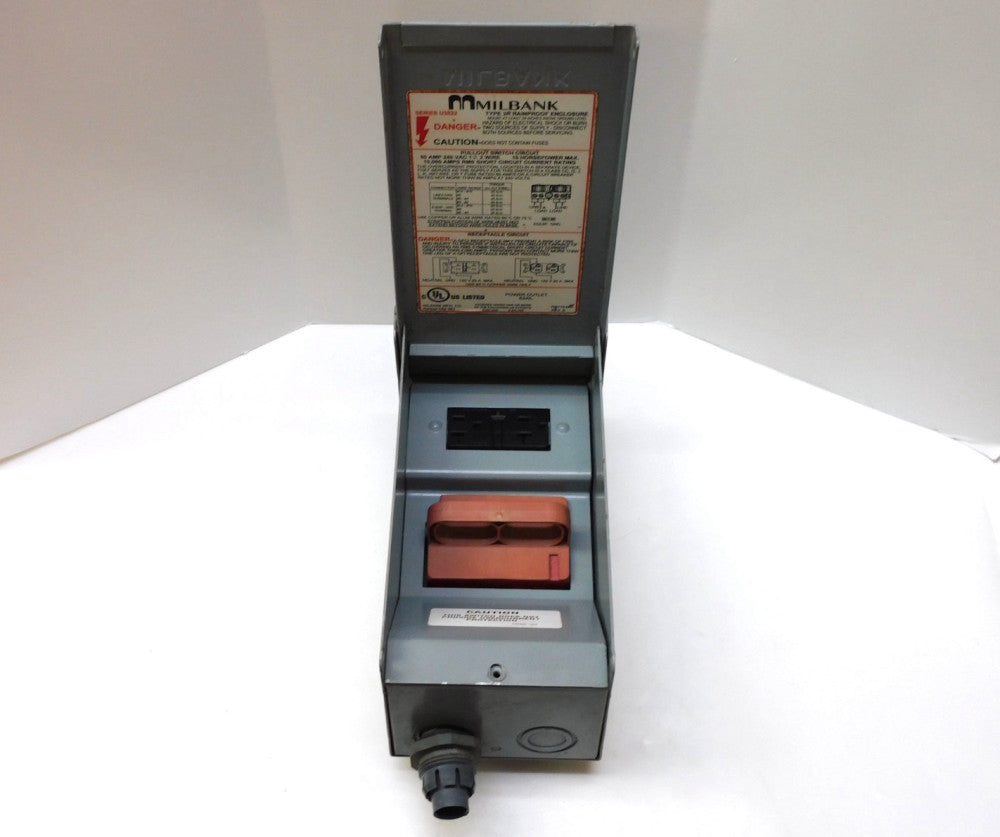 MILBANK U3822 TYPE 3R RAINPROOF ENCLOSED PULLOUT SWITCH CIRCUIT 63WL