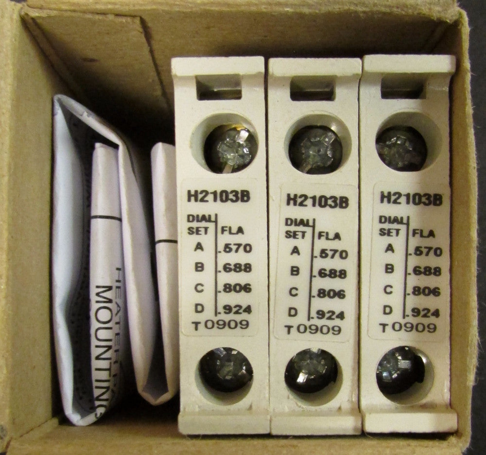 EATON CUTLER HAMMER Freedom Series Thermal Overload Relay Heater Pack H2103B 3