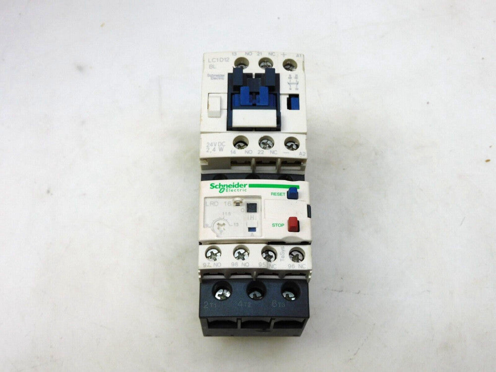 SCHNEIDER STARTER LC1-D12 24VDC W/ RELAY LRD-16 9-13A