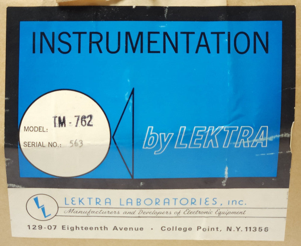 LEKTRA MODEL TM762 Solid State Interval Timer Photo Darkroom TM-762 115 VAC