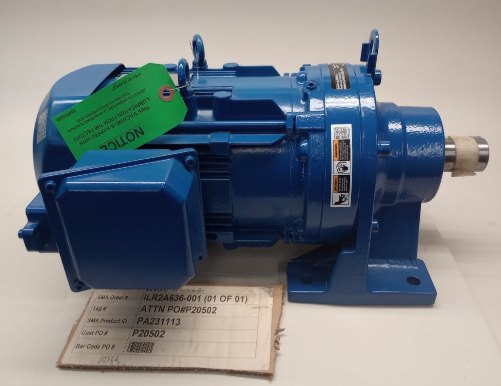 Sumitomo CNHM3-6120A-EP-35 Gear Motor PA231113 3ph 3hp 1740/50rpm Ratio 35:1