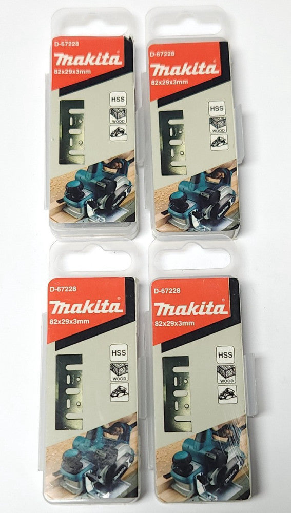 LOT OF 4 MAKITA D-67228 PLANER BLADE 2 PACK 89X29X3mm HSS WOOD 89mm 8 BLADES TOT