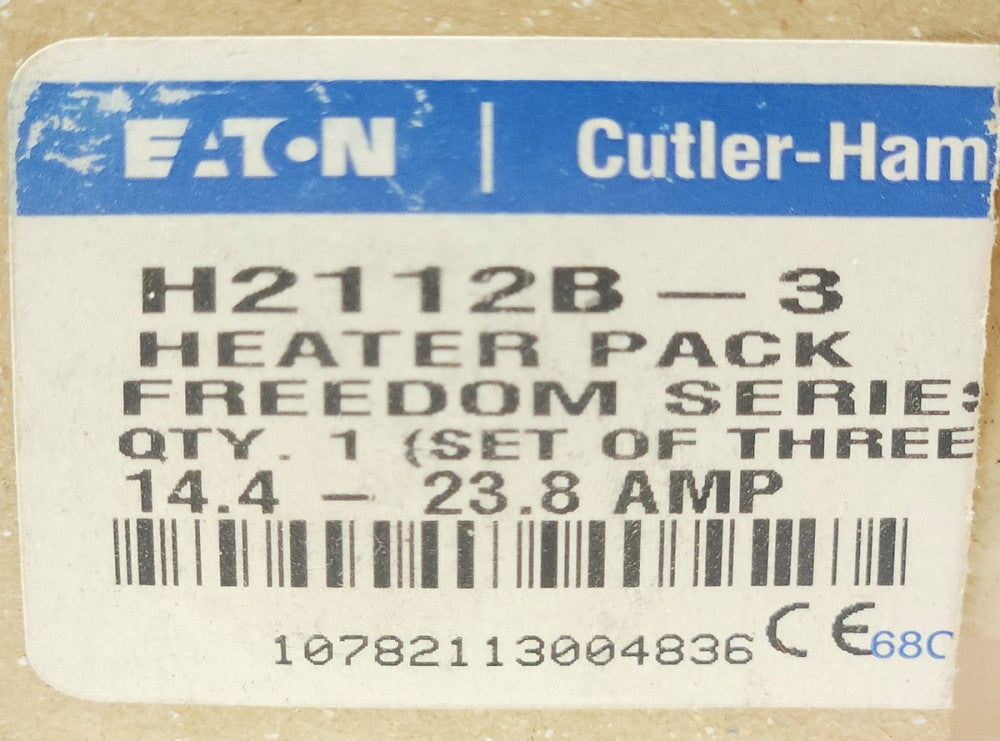 EATON CUTLER HAMMER H2112B 3 Thermal Overload Relay Heater Pack H2112B-3