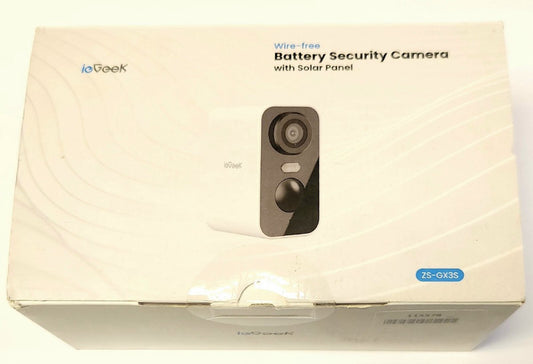 SEALED IE GEEK ZS GX3S Wire Free Solar and Battery Security CAMERA WHITE
