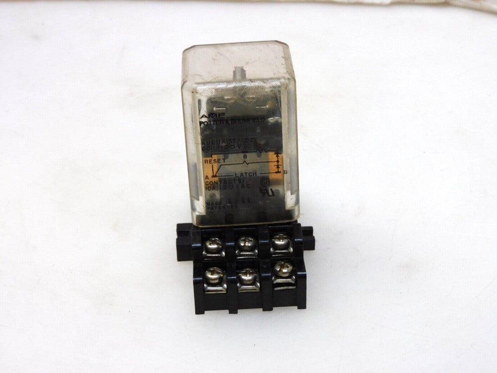 AMF POTTER & BRUMFIELD KUL11A15S RELAY 120V 60Hz 10A W/ BASE RS-11-SQ 10A 300V