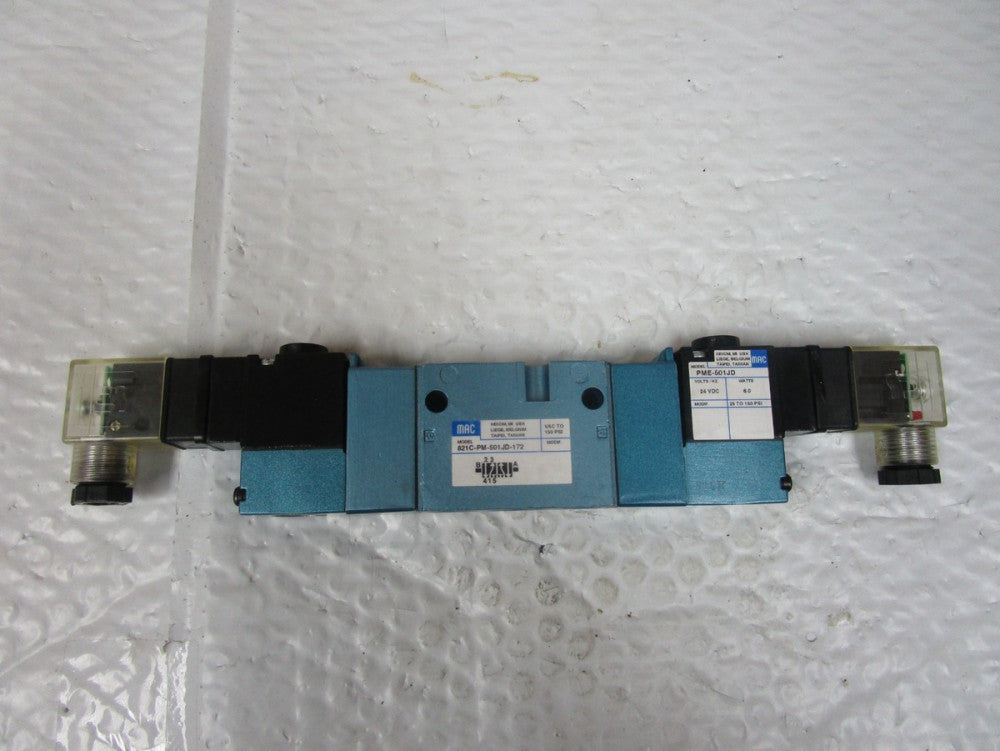 Mac 821C-PM-501JB-172 Solenoid Valve 150 PSI w/ PME-501JD 24Vdc