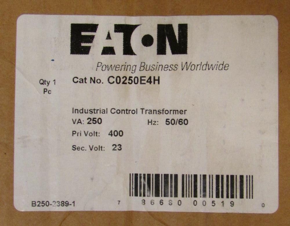  EATON CUTLER HAMMER C0250E4H 250VA Control Transformer Pri 400VAC Sec 23