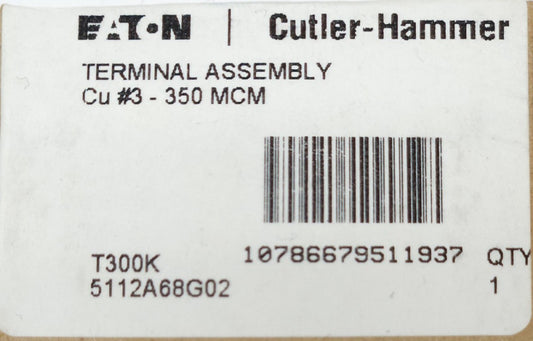 EATON CUTLER HAMMER T300K Type KD HKD HMCP E2K Breaker CU Copper Lug Terminal