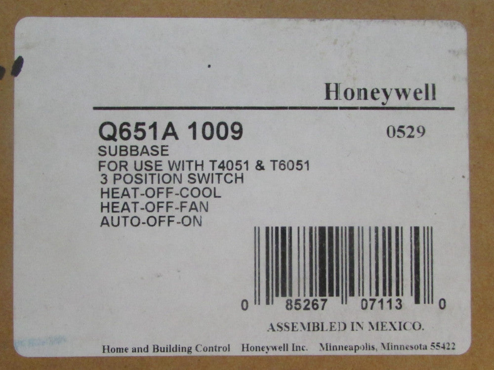 HONEYWELL Q651A 1009 T4051 T6051 Sub Base 