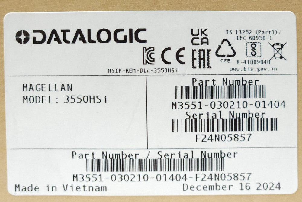 DATALOGIC M3551 030210 0 1404 MAGELLAN Model 3550HSI OMNI DIRECTIONAL Imaging
