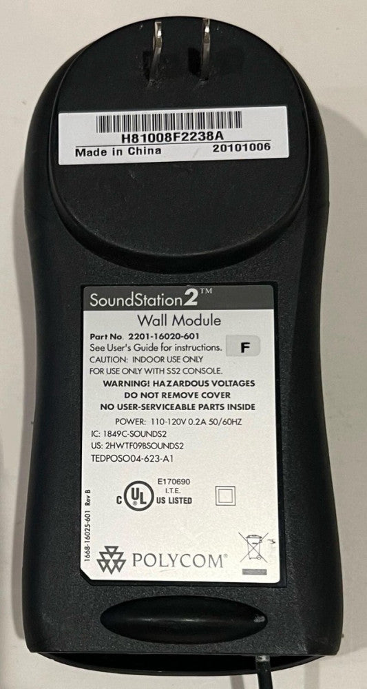 SOUND STATION 2 POLYCOM 2201 16020 601 Power Supply Wall Module