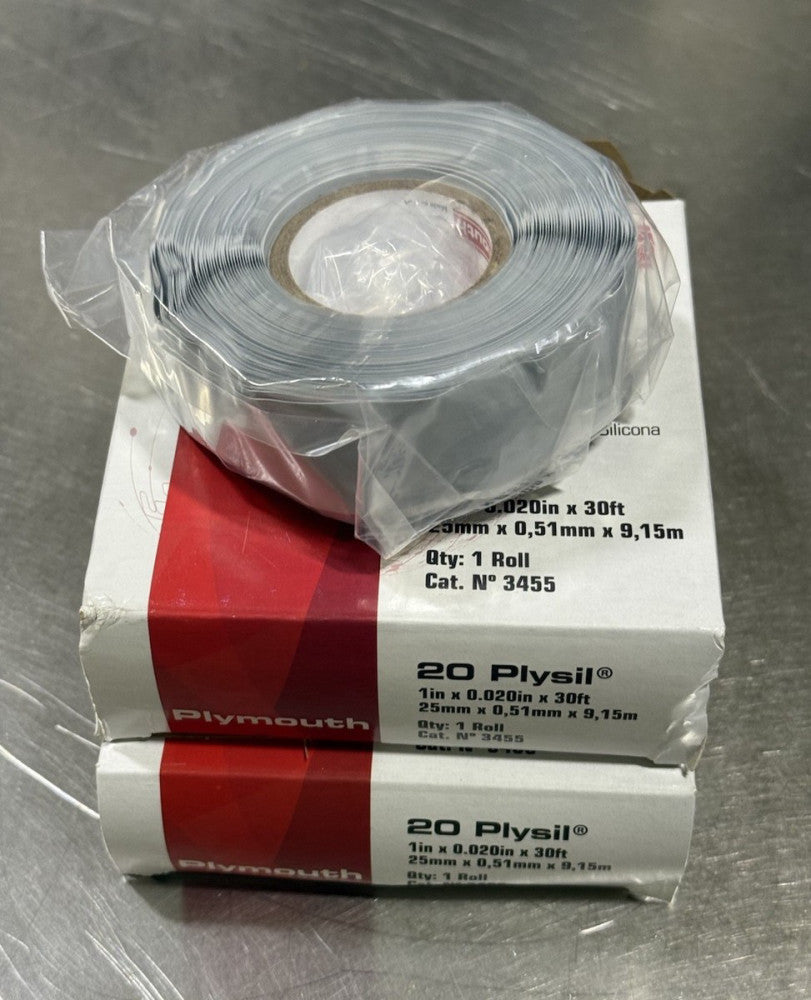 2 - Plymouth 20 Plysil Self Fusing Silicone Rubber Tape 3455 - 1" x 30' New