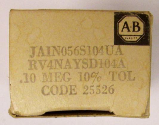 ALLEN BRADLEY JAIN056S104UA .10 Meg OHM Potentiometer 10% Tol RV4NAYSD104A