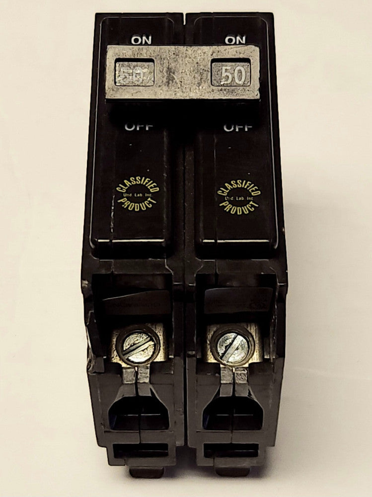 EATON CUTLER HAMMER CHQ250 2 Pole 50 AMP Type CHQ Circuit Breaker