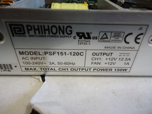 PSF151-120C, PhiHong, 150 Watt 12 Volt Pfc chassis style, BRAND NEW!