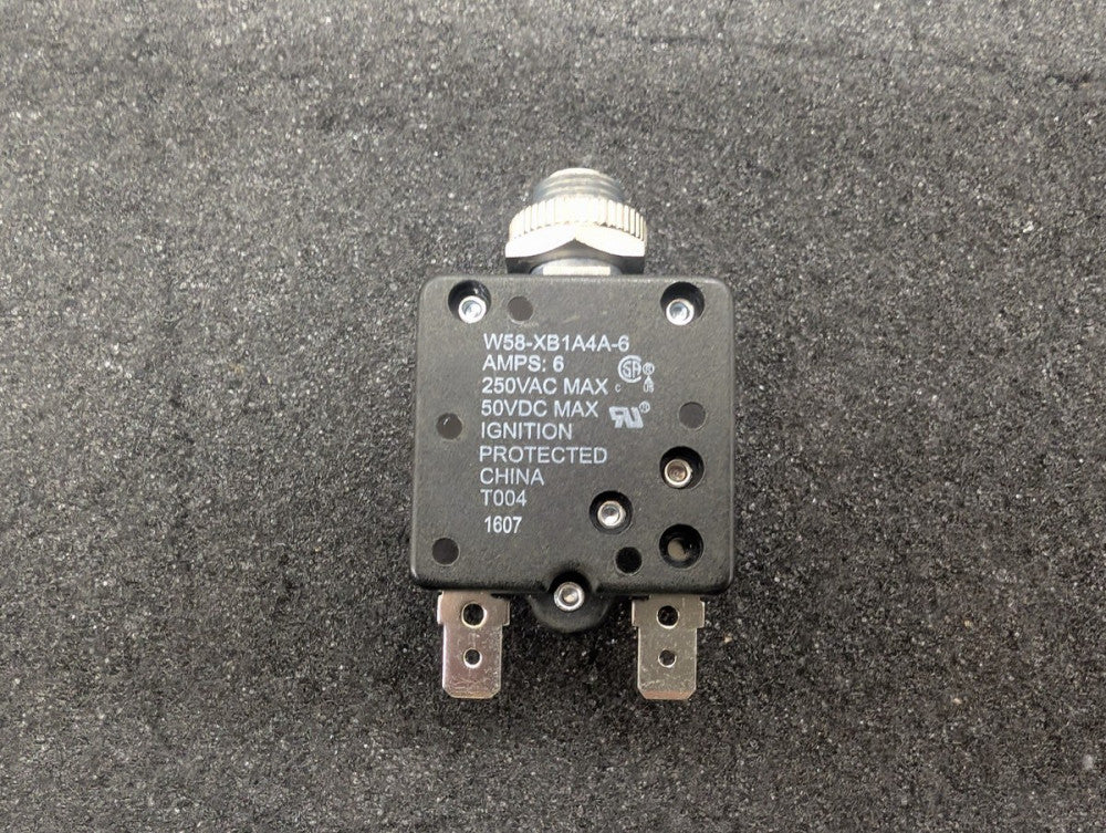 New, TE Connectivity, W58-XB1A4A-6, CIR BRKR THRM 6A 250VAC 50VDC, Lot of 2