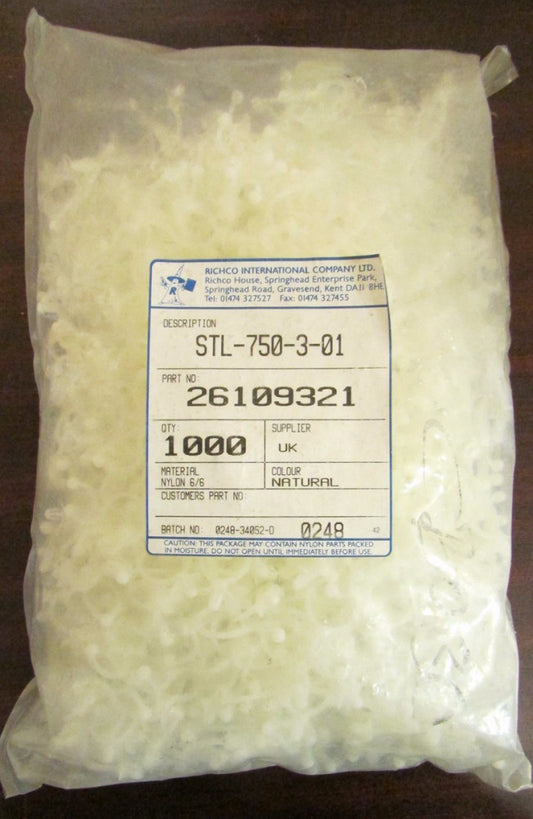RICHCO STL 750 3 01 White Nylon 6/6 Twist Lok Wire Cable Clip 26109321 (PER 100)
