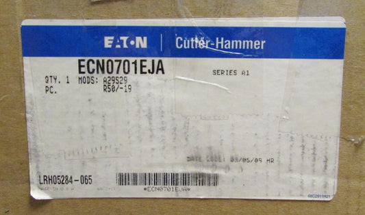 EATON CUTLER HAMMER ECN0701EJA Size 0 Starter Nema 1 Enclosure Mod A29S29 R50119