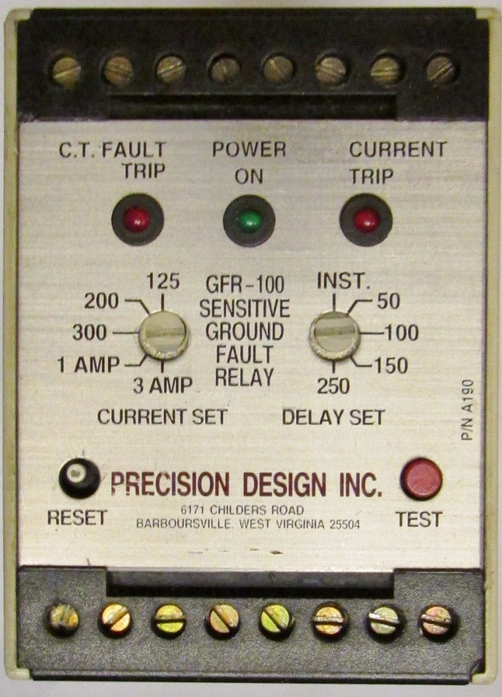 PRECISION DESIGN GF3 100 120VAC Sensitive Ground Fault Relay