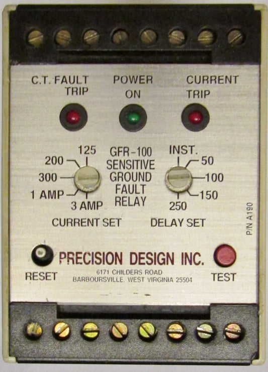 PRECISION DESIGN GF3 100 120VAC Sensitive Ground Fault Relay
