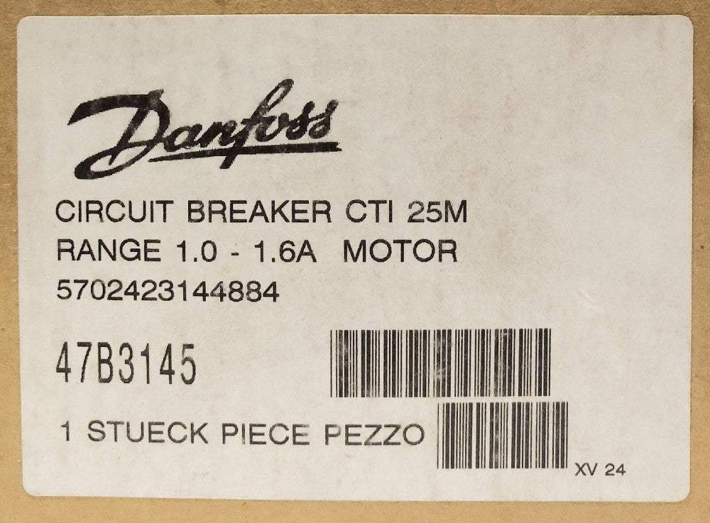 DANFOSS CTI 25M 1.0-1.6 AMP Circuit Breaker Manual Motor Protector 47B145 570242