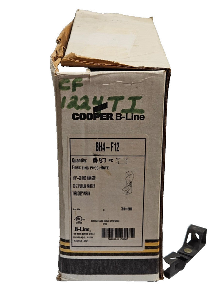 (87) Cooper B-line Z-Purlin Rod Hanger BH4-F12 Zinc BF12 1/4"-20 Box of 87 (NEW)