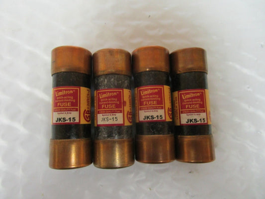 NEW LOT OF 4 BUSSMANN LIMITRON FUSE JKS-15 15A AMP 600Vac