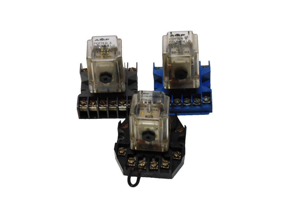 Potter & Brumfield KRP-14AN-120 Relay 120V 50/60Hz w/ Base Lot of 3